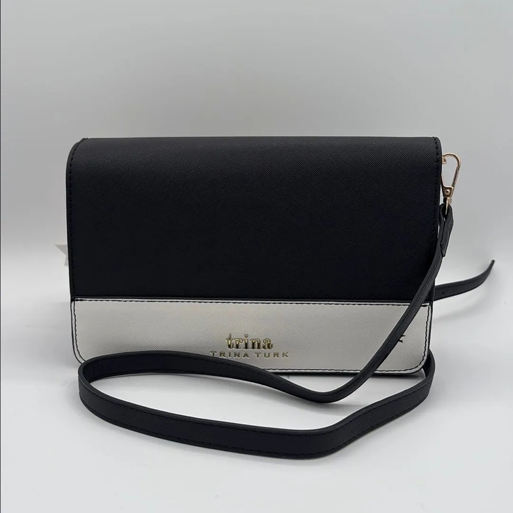 Trina Turk Elegant Black and White Crossbody Bag